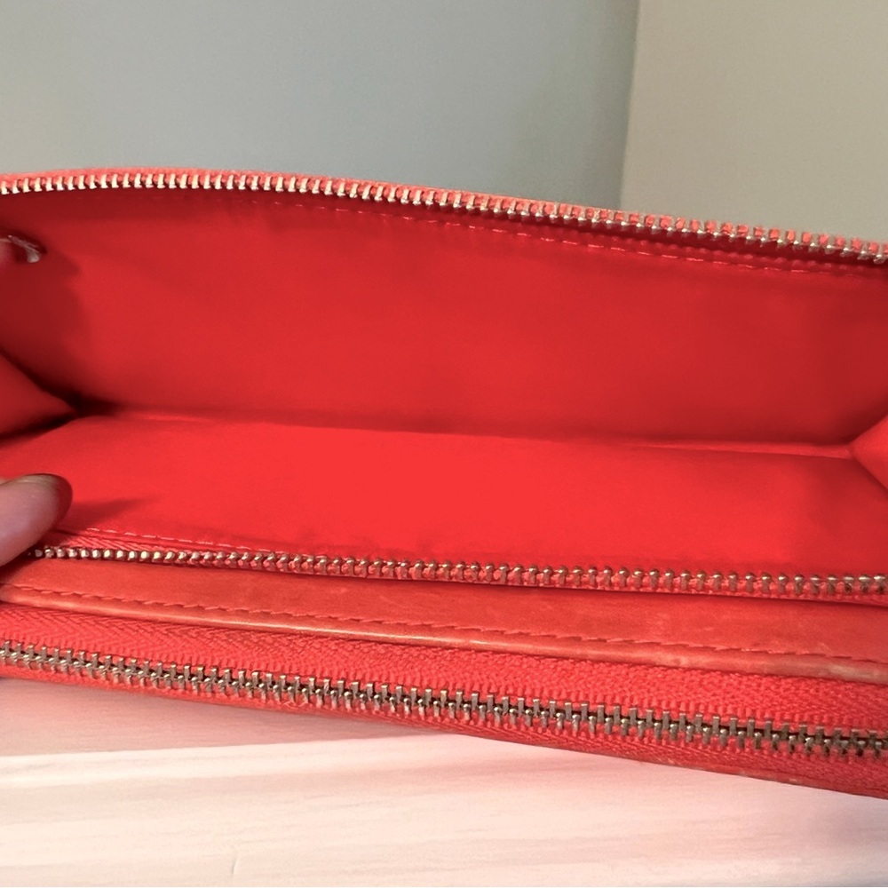 Coach Perforated Coral Zip Wristlet Wallet - Picture 7 of 10